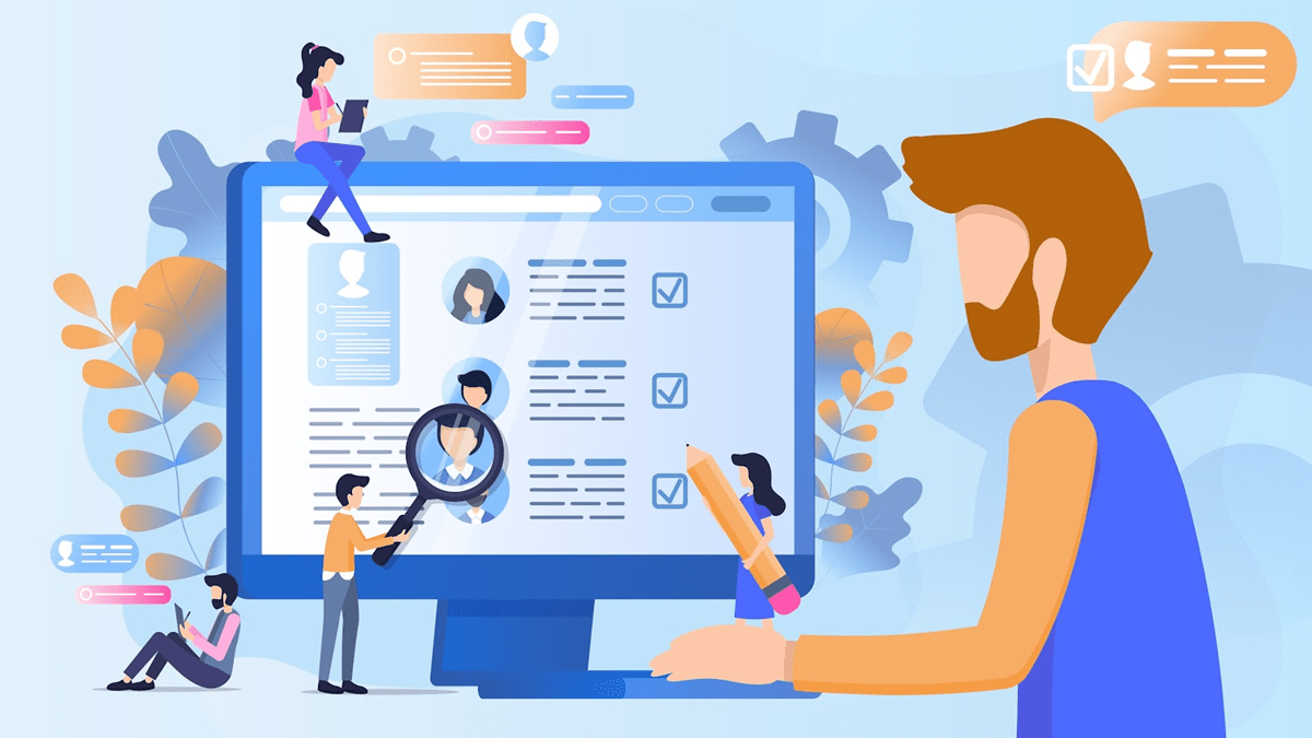 Illustration of restaurant hiring software